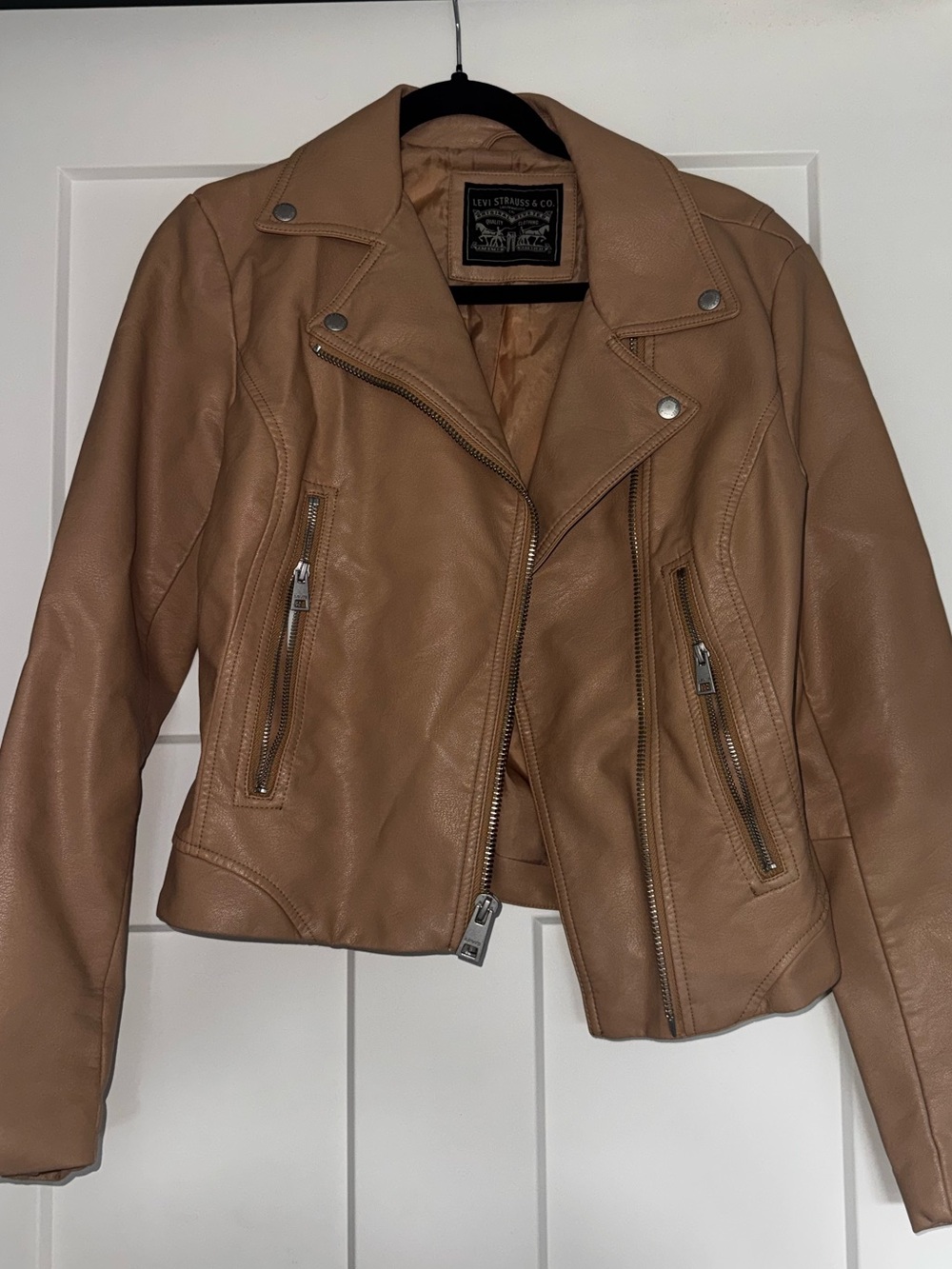 Levi's Camel Brown Pleather Moto Jacket